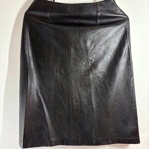 Classic Black Leather Pencil Skirt Size 2/4